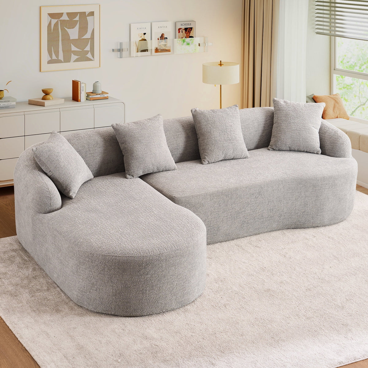SOLIA 99" L-Shaped Cloud Modular Sectional Couch Chenille