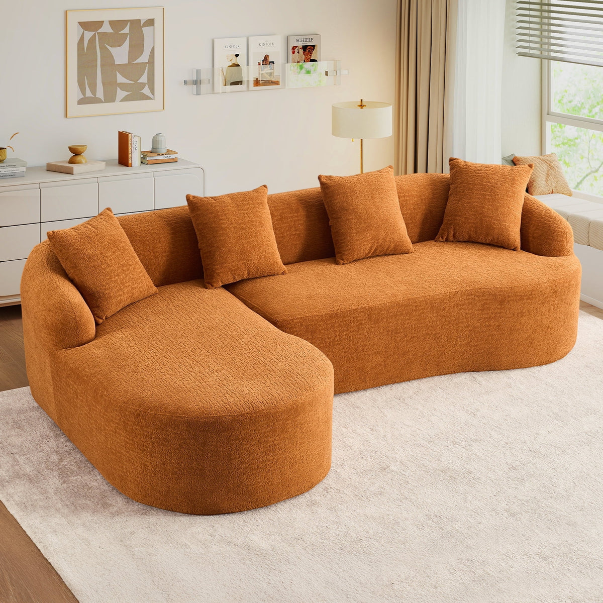 SOLIA 99" L-Shaped Cloud Modular Sectional Couch Chenille