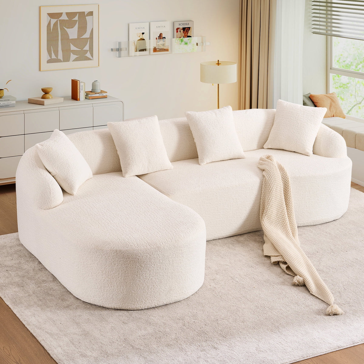 SOLIA 99" L-Shaped Cloud Modular Sectional Couch Chenille