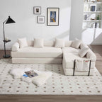 SOLIA 106" L-Shaped Sleeper Sectional Sofa Bed Corduroy