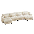 SOLIA 133.8" 3-Seat U-Shaped Cloud Modular Sectional Couch Chenille