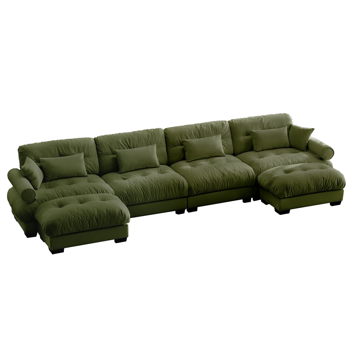 SOLIA 133.8" 3-Seat U-Shaped Cloud Modular Sectional Couch Chenille