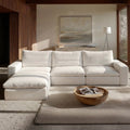 Vorthio 113.8" Cloud Couch Oversized Modular Sectional Sofa, 3 Seater with Ottoman, Modern L Shaped Comfy Sofa, Wide & Deep Seat Couches with Metal Frame, White