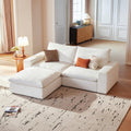 Vorthio 78.7" Cloud Couch Oversized Modular Sectional Sofa, Loveseat Sofa , Wide & Deep Seat Couches with Metal Frame for Living Room, 2 Seats & 1 ottoman,White