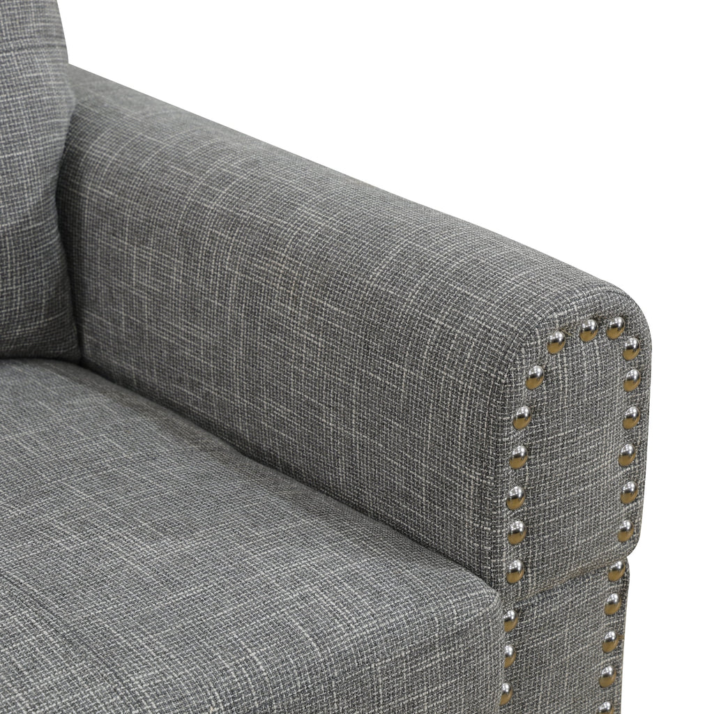 MAYEERTY 97.5" Linen Sectional Sofa, 2-Piece Modular Couch Sofa Set without Ottoman, Grey (Left)