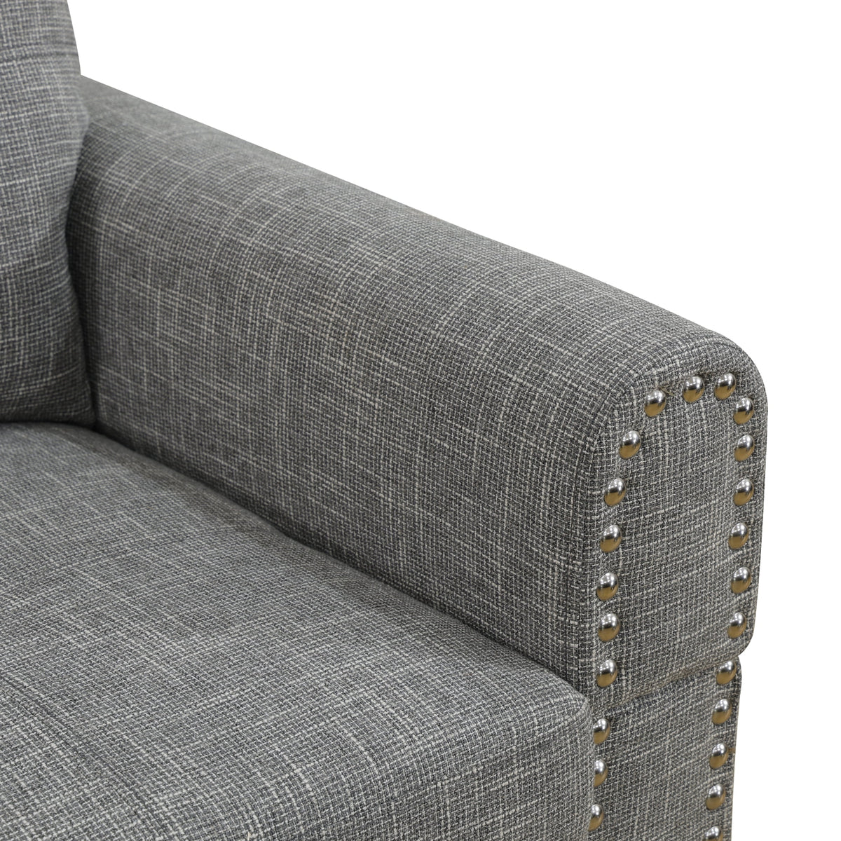 MAYEERTY 97.5" Linen Sectional Sofa, 2-Piece Modular Couch Sofa Set without Ottoman, Grey (Left)