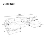 Harper & Bright Designs Convertible Modular Sectional Sofa with 2 Removable Ottomans & Pillows, Large U Shape Cloud Couch with Reversible Chaise for Living Room, Beige