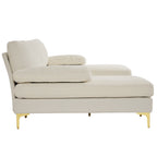 Zimtown Convertible Sectional Sofa,U Shaped Couch with Double Reversible Chaise, Chenille Fabric Fabric Sectional Couch with Metal Feet Beige