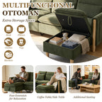Villeston 4-Seat Sectional Sofa with 2 Ottomans,U Shaped Sofa Couch with Storage Ottomans and Side Pockets, Oversized Modern Chenille Sofa Couch for Living Room,Olive