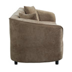 Christopher Knight Home 87" Curved Contemporary Fabric Sofa in Plush Seating, Streamlined Design Durable Frame, Brown