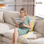 GNIXUU 113.4 " U-Shaped Cloud Couch ,Oversized Sectional Sofa with 2 Ottomans,Modern Chenille Deep Seat Modular 7-Seater Corner Couches for Living Room, Office,Beige