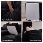 108" Modern Cloud Couch, Plush L Shaped Sectional Couch with Ottoman, Comfy Boneless Couch Modular Sofa, High-Density Memory Foam Deep Seat, No Assembly Required, Pet-Friendly, Black