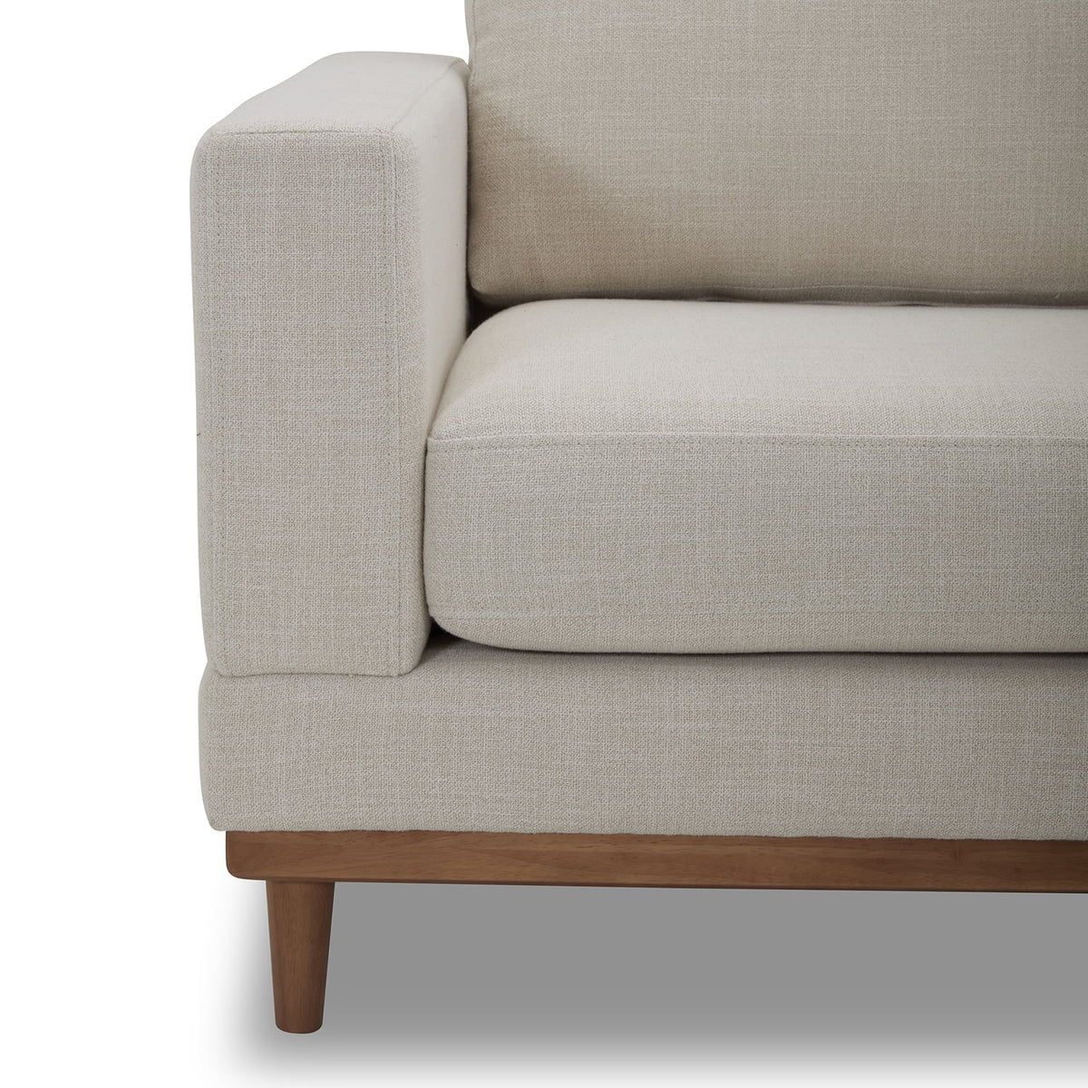  Springwood Wood Frame 83.46" Couch, Cream Linen, Light Honey Woodbase Finish