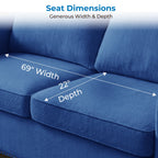  2-in-1 Full Size Pull Out Sofa Bed | Convertible Loveseat with Mattress | Sleeper Sofa Couch for Living Room - Blue