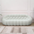 Sdorens 98.43" Bubble Couch,Modern Upholstered Mesh Fabric Lazy Floor Sofa,3D Honeycomb Shape Bubble Sofa Curved Couch for Living Room,Office,Apartment,No-Assembly(Light Gray,3-Seater)