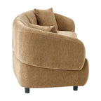 Christopher Knight Home 98.5" Curved Contemporary 3-Seat Sofa with Upholstered Plush Seating, Mocha