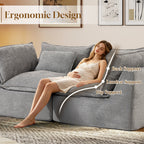 Timbernest 130" Sectional Couch, Boneless Cloud Sofa, No Assembly Required Modular U-shaped Couch for Living Room, 4 Seater, Gray