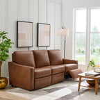  Allen 77" Powered Reclining Sofa, Cocoa Faux Leather