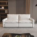 Magic Home Power Recliner Sofa Couch Set, 2 Seat Electric Recliner with Heating, USB Ports for Families, Modern Loveseat Electric Recliner Sofa for Small Space Living Room Home Theater, Beige