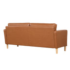 Studio Living Lorelei Mid-Century Modern Sofa, Caramel Brown Faux Leather