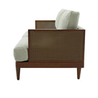 Christopher Knight Home Vintage 72? Rattan 3-Seat Sofa with Solid Wood Frame, High-Rebound Cushions, Light Green