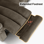 MCombo 3 Seater Zero Gravity Power Reclining Sofa for Living Room, Fabric, Dark Brown