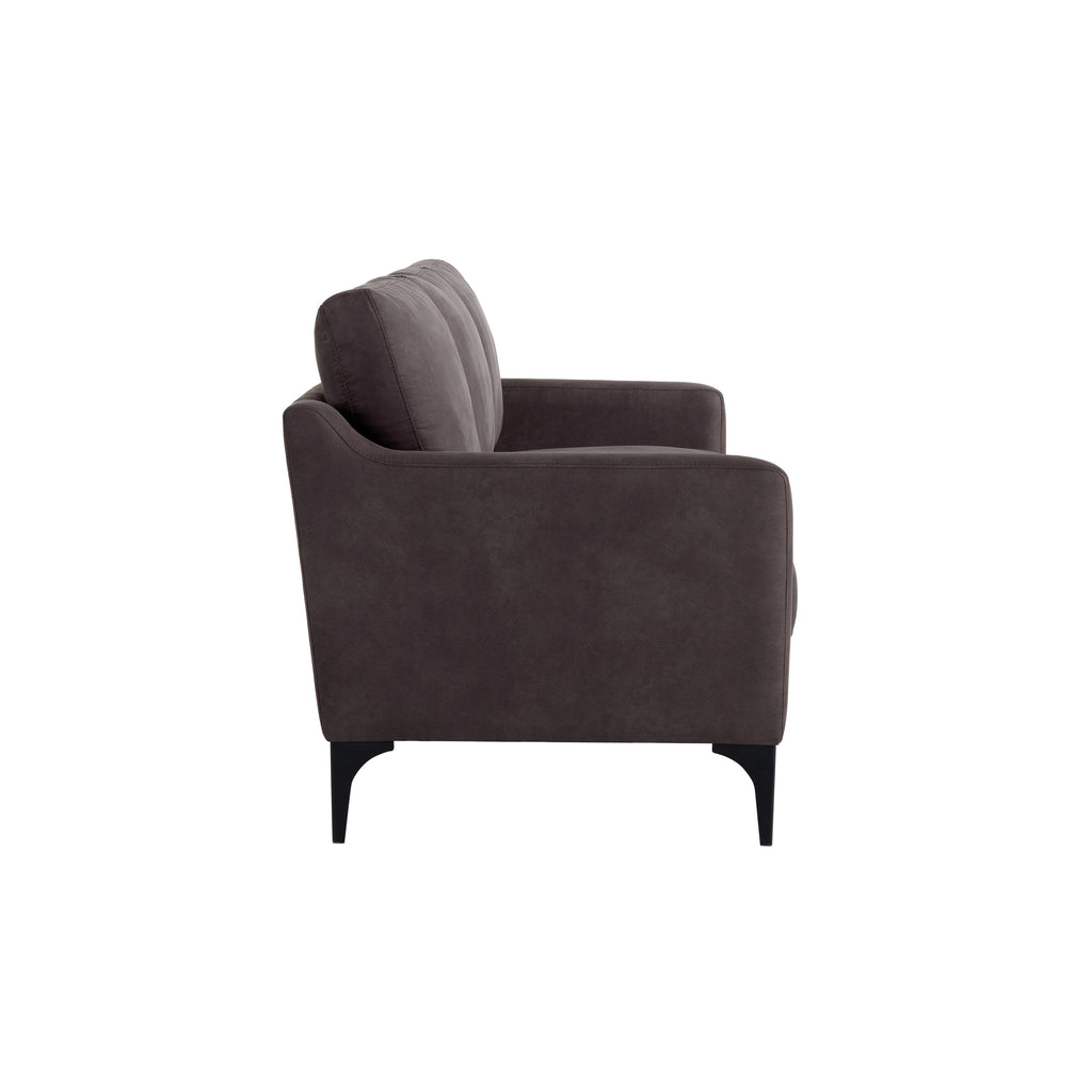 Serta Hemsworth Mid-Century Modern Style Sofa, Charcoal Faux Suede