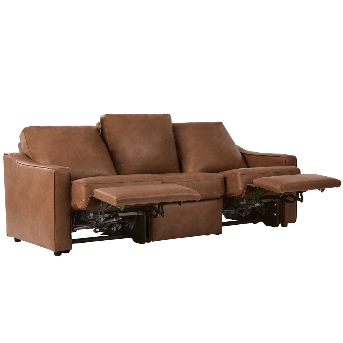  Allen 77" Powered Reclining Sofa, Cocoa Faux Leather