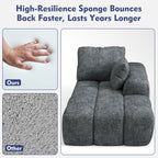  Sectional Sofa, 101" L-Shaped Modular Cloud Couch,Unique Chenille Fabric Couches and Sofas,Compression Sofa No Assembly Required(Deep Gray)