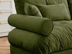 130"Oversized Couch, 3 Seater Modular Sectional Sofa, Olive Green Large U Shaped Sectional Couches for Living Room, Fluffy Couch Set, 3 Seater, Velvet Cloud Couch with Ottoman, Sofas for Living Room