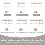  111.5'' Modular Sectional Sofa with Movable Ottomans, U Shaped Cloud Couch for Living Room, 3-Seat, Grey