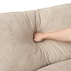 The Magic Home Modular Sofa & Sectional Sofa - L Shaped Deep Seat Cloud Couch in Soft Linen Blend Fabric,Perfect for Apartment & Small Space Living,3-seat Sofa with Ottoman,Khaki Couch