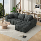 101? Modular Sectional Sofa, Cloud Sectional Couch with Deep Seat, Modern Modular L-Shape Sofa Couch with Chaise,Upholstered Boneless Couches for Living Room Bedroom(Deep Gray)