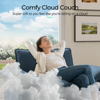 LINSY Home Modular Sectional Sofa for Living Room, U-Shaped Cloud Sofa Couch with Corduroy Fabric, 4 Seater Sofa Couch with 2 Ottomans, Blue