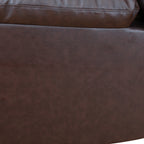  Brown 3-Seater Reclining Sofa - Air Leather Upholstery with High-Elastic Sponge for Living Room & Office