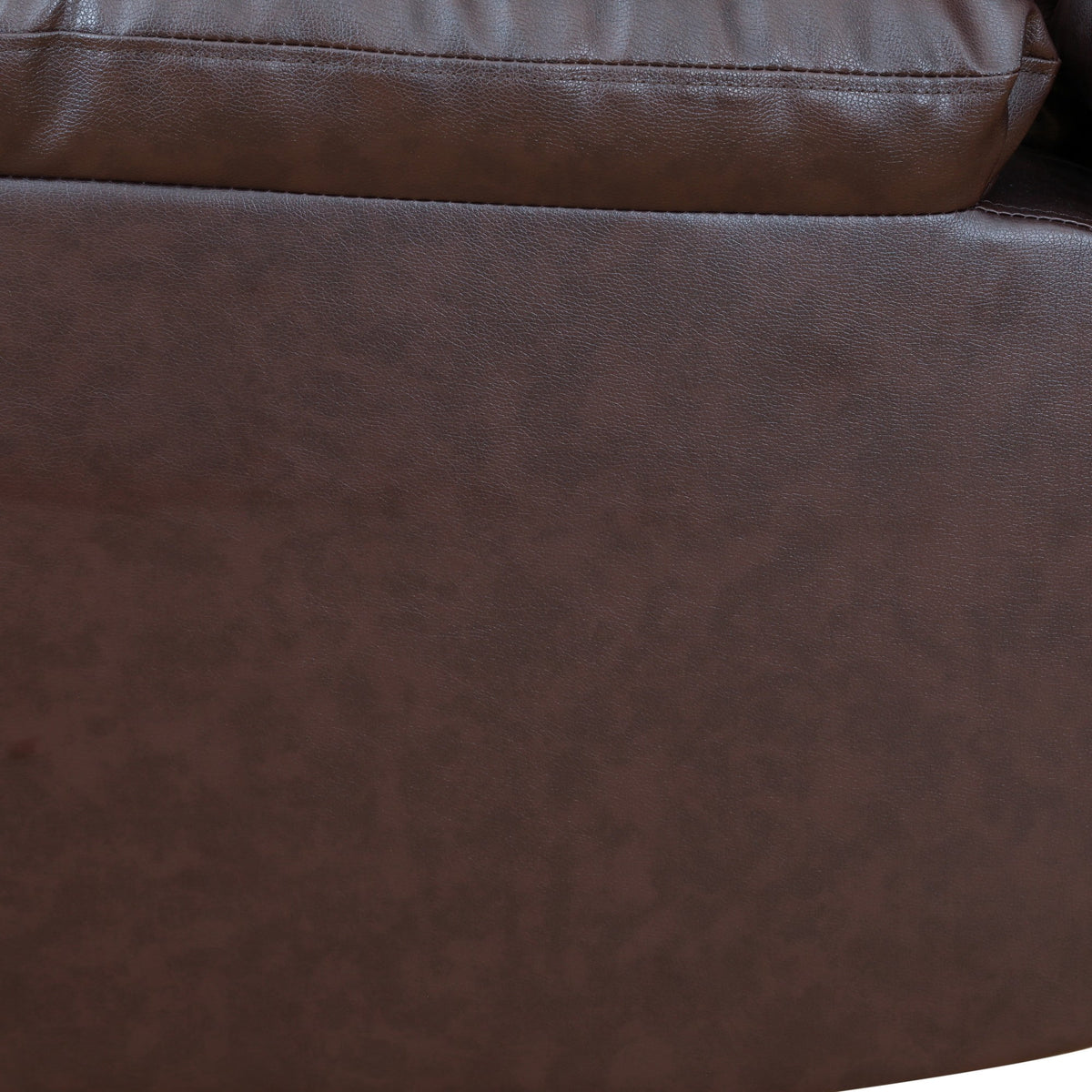  Brown 3-Seater Reclining Sofa - Air Leather Upholstery with High-Elastic Sponge for Living Room & Office