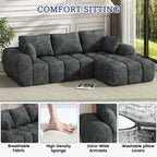 101? Modular Sectional Sofa, Cloud Sectional Couch with Deep Seat, Modern Modular L-Shape Sofa Couch with Chaise,Upholstered Boneless Couches for Living Room Bedroom(Deep Gray)