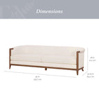 My Texas House Campbell 92 in Sofa, Cream Polyester Upholstery