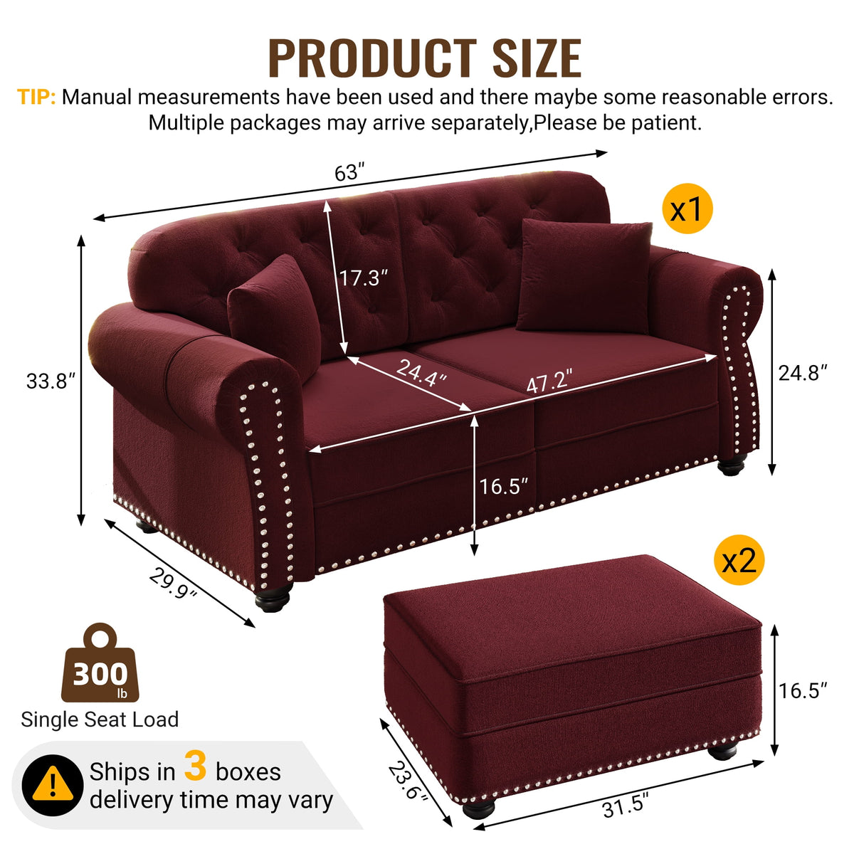  Modular Sectional Sofa, 4 Seat Velvet Sofa Couch Convertible Sofa Bed for Living Room Red