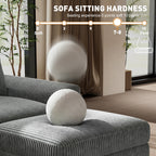  81" Sectional Sleeper Sofa With Pull Out Bed, Storage Ottoman & USB Charging, L Shape Modern Couch for Living Room, Corduroy Gray