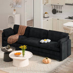  Cloud Like Comfort Sofa,Double?Layer High?Resilience Memory Foam Cushion,Removable Zippered Cover with 2 Pillows for Living Room, Bedroom, Apartment & Small Family,Black