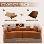 Timbernest 110" Curved Modular Sectional Sofa, 4 Seater Chenille Boneless Couch for Living Room, Playroom, Orange