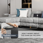  Chenille U Shaped Sectional Sofa, Gray