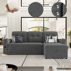 Homfa Gray Sofa Bed with Storage & USB Charging Port, L Shaped Sofa Bed Couches with Storage & Pull out Bed for Living Room