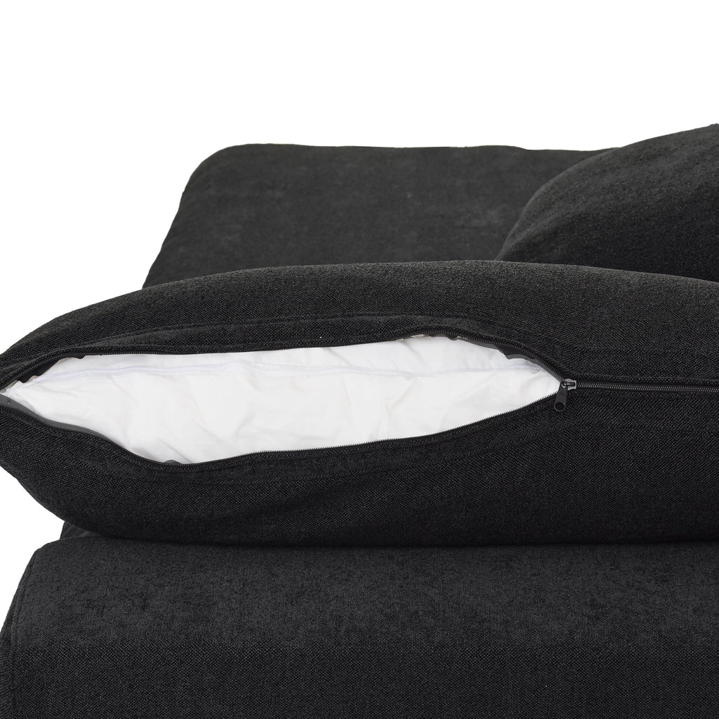 Sdorens Free Convertible Sectional Sofa Modular Couch,Modern Linen Fabric Sofa for Living Room,Apartment and Small Space,3-Seat Sofa,Black