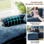  Oversized Sectional Sofa U Shaped Couch 4 Seat with 4 Waist Pillows,Chenille Upholstery Symmetrical Sleeper Sofa Cloud Couch with Double Chaise Lounge for Living Room Apartment Office