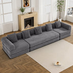 157" Convertible Sleeper Sofa Bed,Corduroy Futon Sofa Couch with High-Density Foam,Deep Seat Sofa for Living Room, Bedroom,Gray