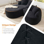 Timbernest 99" Cloud Sectional Couch, L-Shape Modular Chenille Sofa for Living Room, No Assembly Required, Black