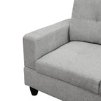 Hommoo Couch Sofa Set, Modern L-Shaped Sofa for Living Room, Flannel Sectional Sofa Set for Apartment, Off-White(Without Ottoman)