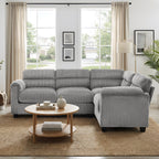  Modular Convertible Sectional Sofa, Modern living room furniture sets L-Shaped Couch Gray